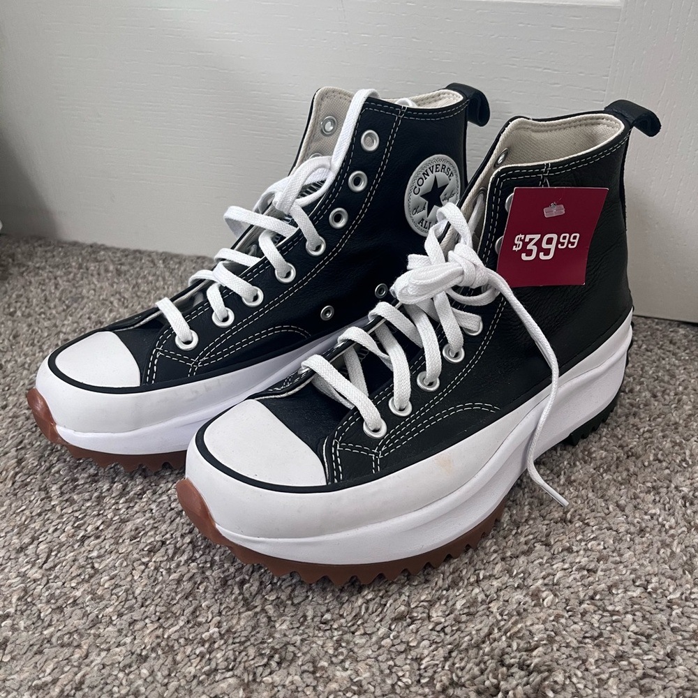 Platform, high top converse, size women’s 9